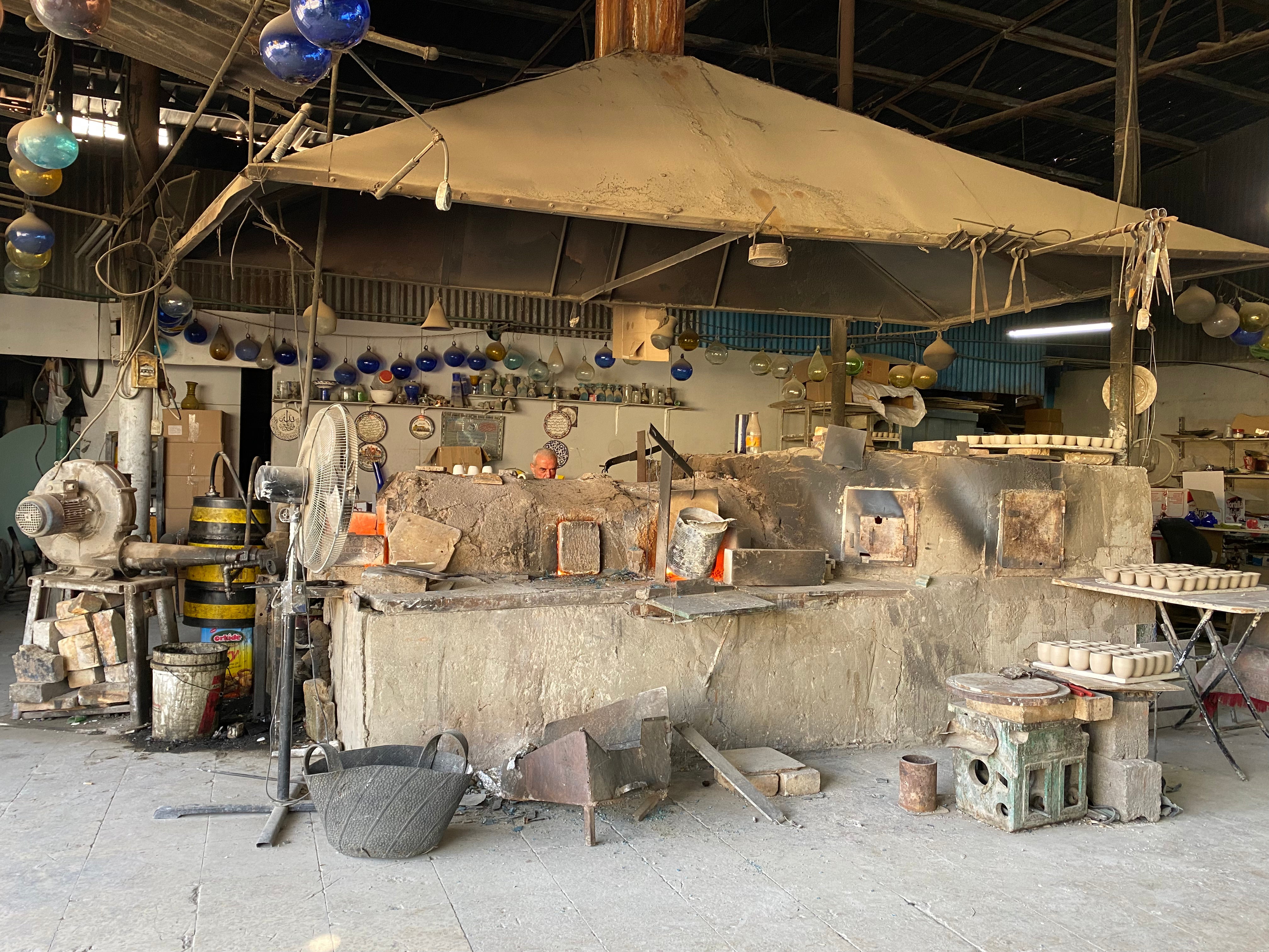 Bethlehem glass blowing factory, furnace for glass blowing