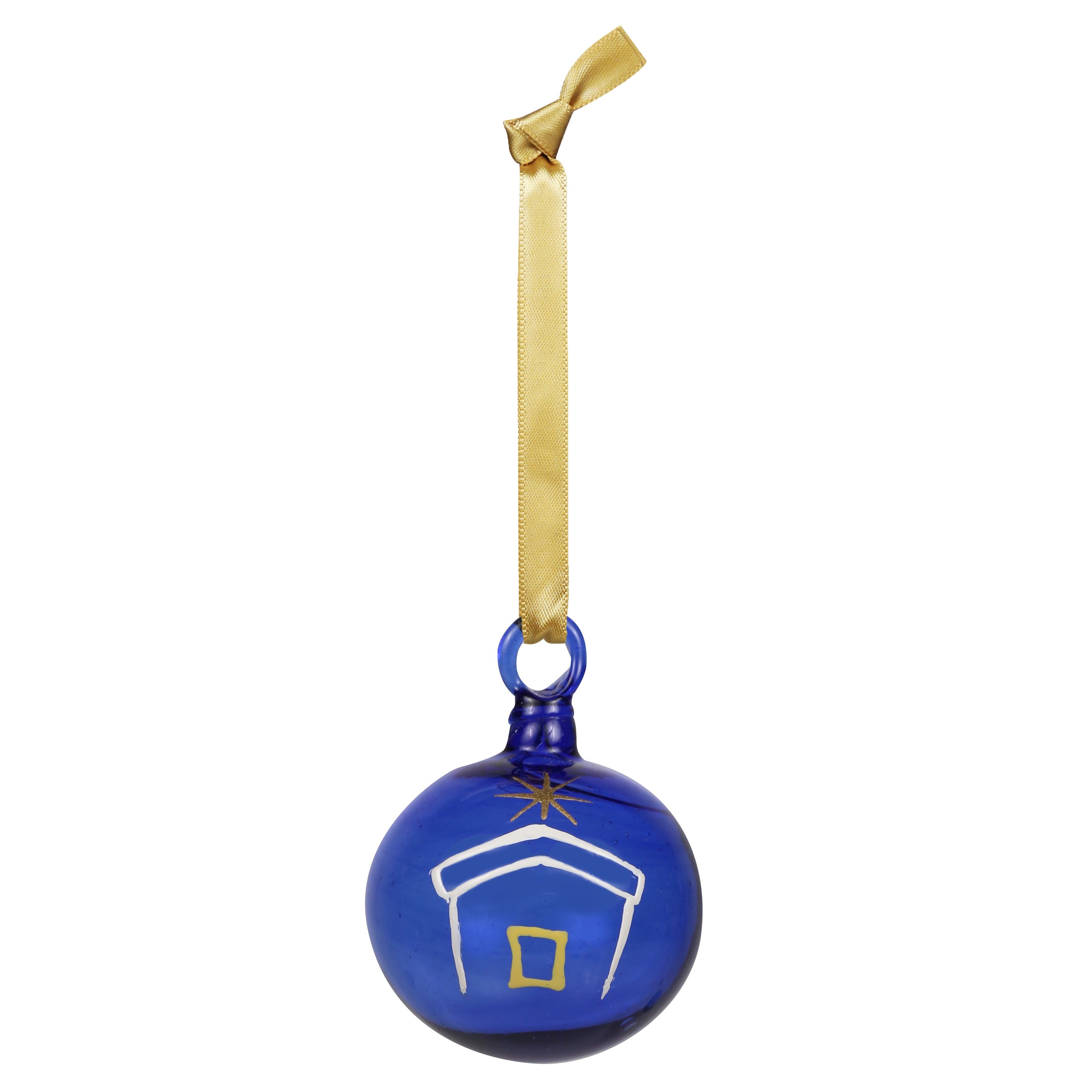 Bethlehem Baubles blue crib Christmas Decoration