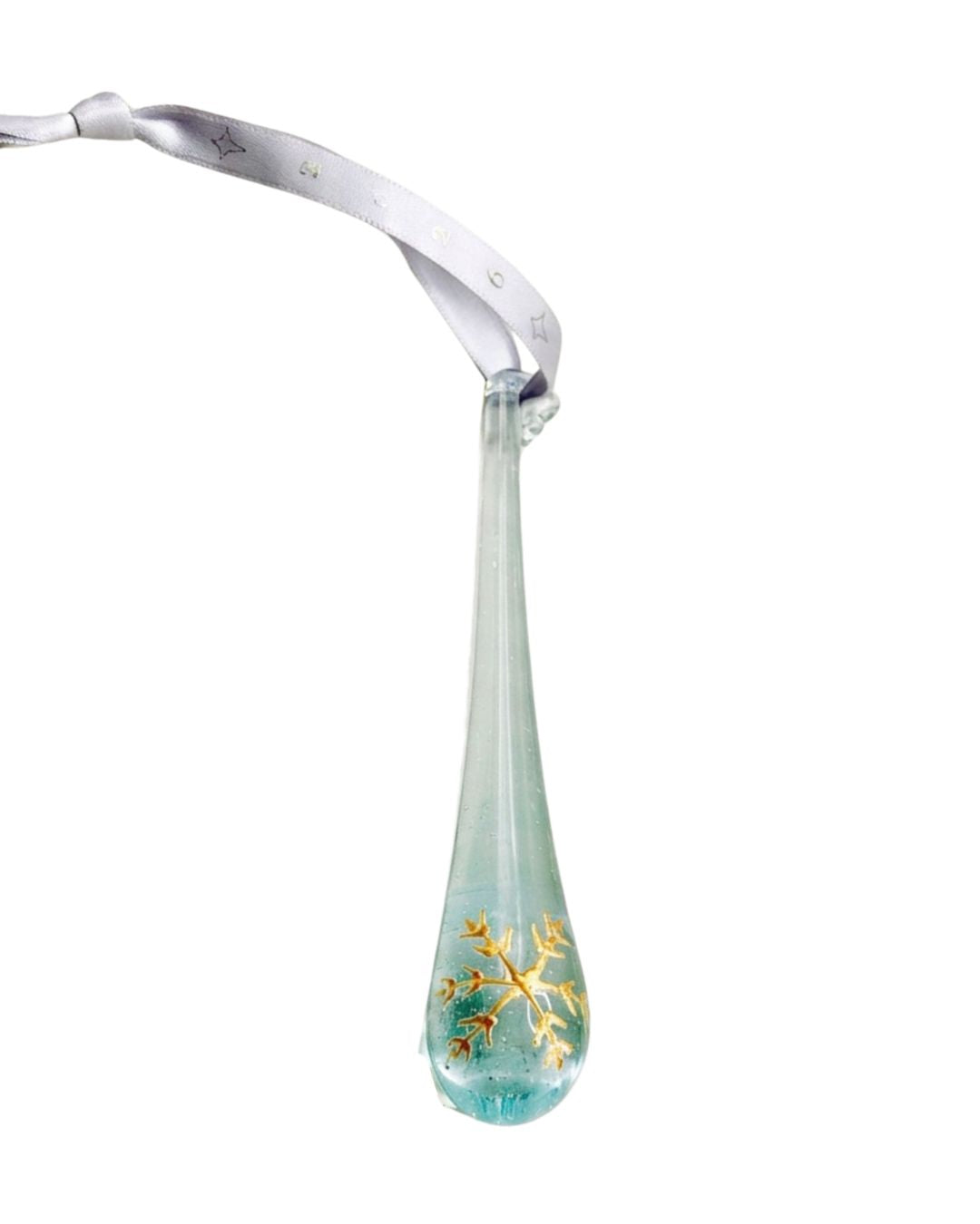 2026 Edition Clear with Gold Snowflake Tear Drop Bauble