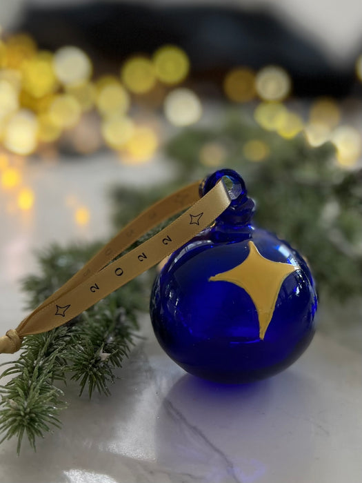 Dark Blue Christmas Yellow Star
