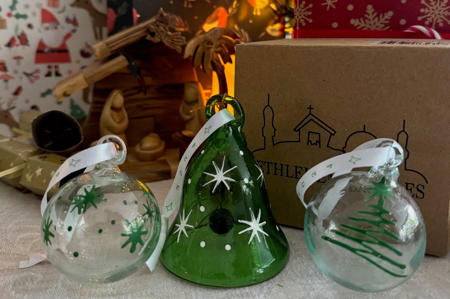 clear green recycled glass decoration 