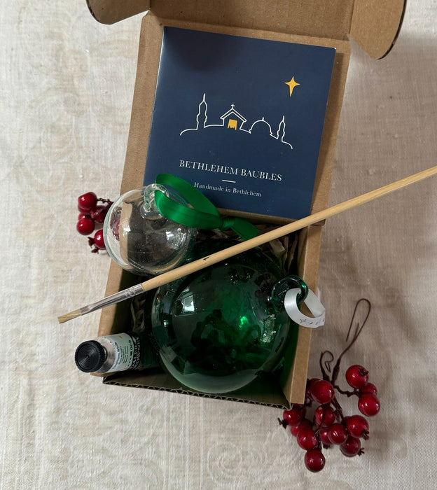 green clear paint your own bauble
