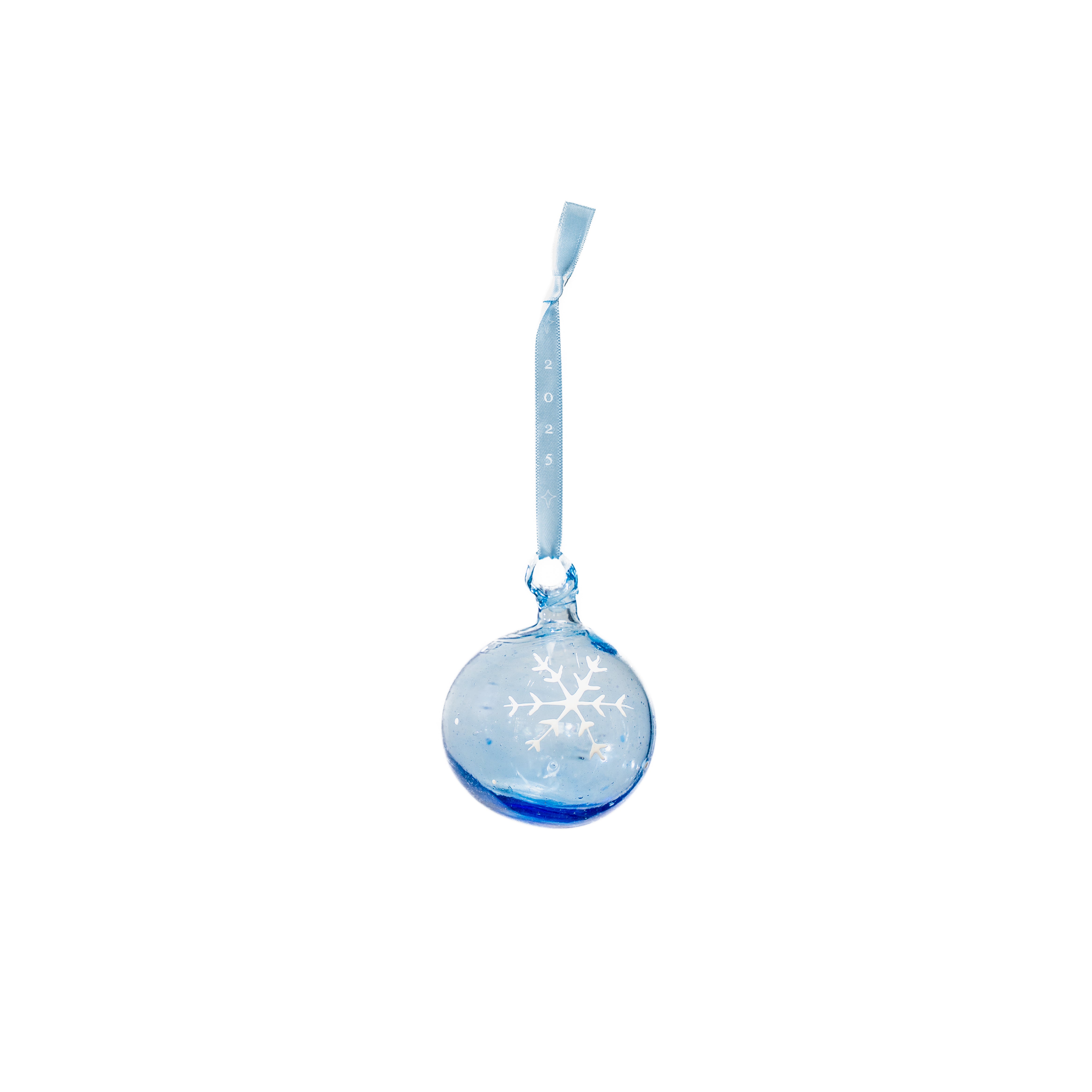Ice Blue Bauble with White Snowflake