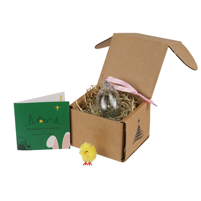 Bethlehem Baubles Pink Easter Decoration in box